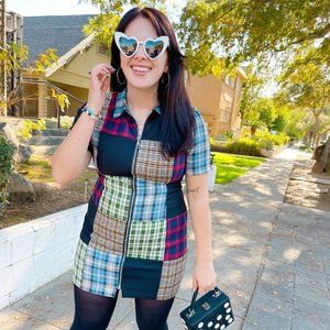 Ragged Priest Snapped Patchwork Dress - Size Large